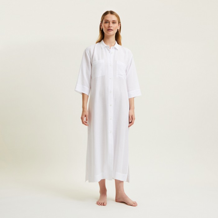 Lange jurk Maldives Blanc